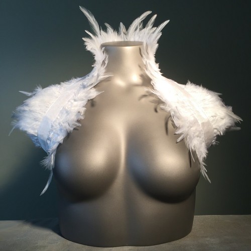 Natural feather shoulder wrap - feather,